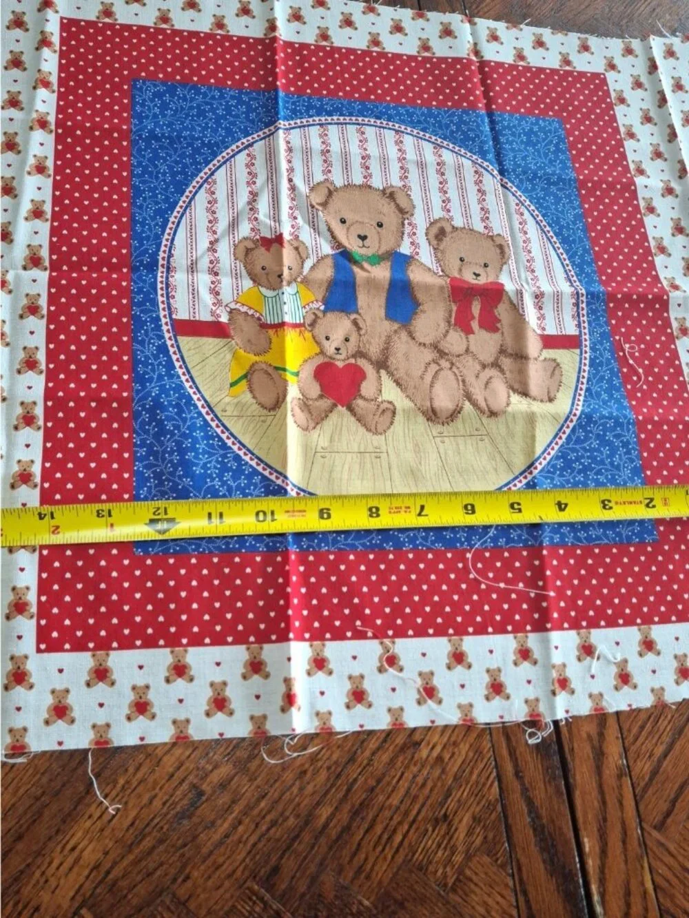 Vintage Two (2) Pillow Squares VIP Bears Cranston Teddy Bear Family Red 18